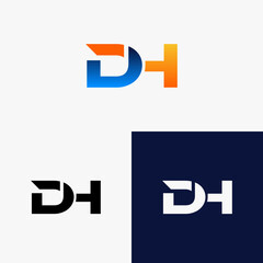 DH Initial Logo with Colorful Gradient Style