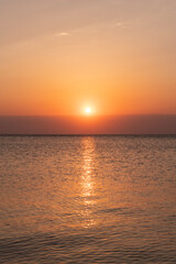 Fishermen's Cove. Seaside rocks and long exposure. Sunset on the beach. Sunset by the sea. Galippoli, Canakkale Türkiye.