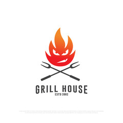 grill house barbeque logo design vector,food and beverages logo icon vector illustration, best for for restaurant logo template