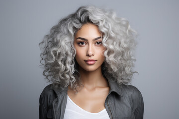 Fototapeta premium Young woman with curly hair