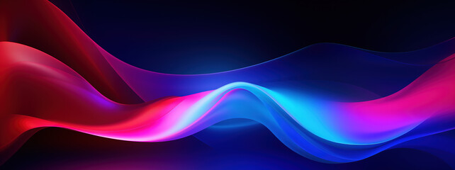 Abstract futuristic background. Neon ultrawide wallpaper. AI