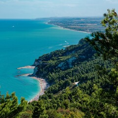 Naklejka premium View of the Conero Riviera in the Marche region, Italy