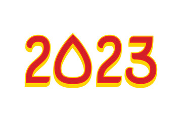 Happy new year 2023 white background in minimal stylevector