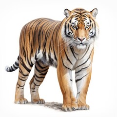 Obraz premium Siberian Tiger isolated on white background. AI generated Image