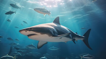 Fototapeta premium Great white shark, AI generated Image