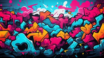 Raamstickers graffiti on the wall © Nica