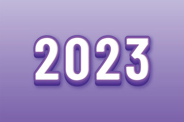 3D new year 2023 violet colour background design