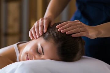 Obraz na płótnie Canvas Deep Tissue Massage: Therapist Applying Elbow Pressure to Woman's Back