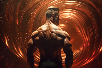 Highlighting the intricate details and the result of dedication in bodybuilding with a focus on back muscles