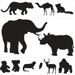 set of animal vector