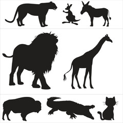 set of animals silhouettes