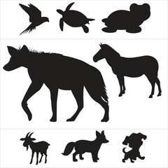 set of animals silhouettes