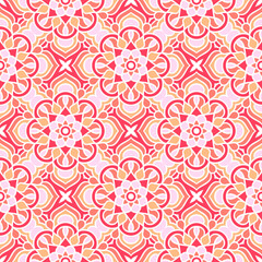 Ethnic Floral Seamless Pattern With Mandalas