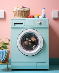 Interior with washing machine.