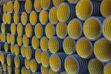 HDPE Corrugated Pipe, 
HDPE Pipes Manufacturers, HDPE DWC Yellow pipes, Drainage Corrugated Pipe, Polyethylene Plastic Pipe