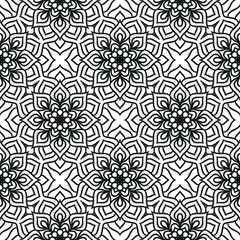 Ethnic Floral Seamless Pattern With Mandalas