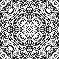 Ethnic Floral Seamless Pattern With Mandalas