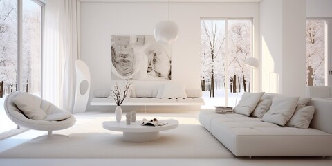 Modern white interior hugge style