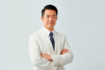 asian businessman with bright white background - 643939333