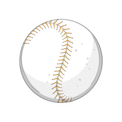 soft baseball ball cartoon. logo equipment, silhouette laces, abstract sport soft baseball ball sign. isolated symbol vector illustration