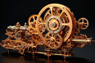 clockwork gears and springs in motion