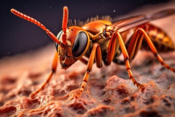 close-up of wasps wings and antennae