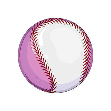 sport baseball ball cartoon. league leather, american lace, bat elements sport baseball ball sign. isolated symbol vector illustration