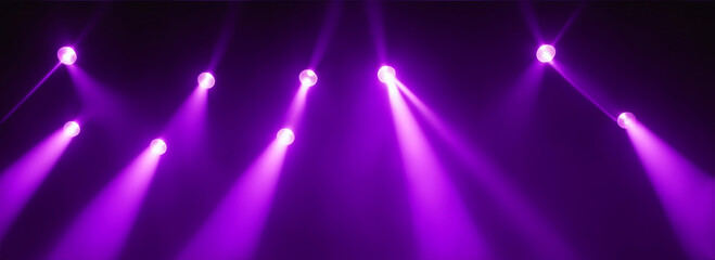 Purple concert lighting on plain black background from Generative AI