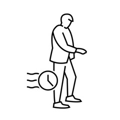 Slowed movements. Mental health issue. Thin line illustration.