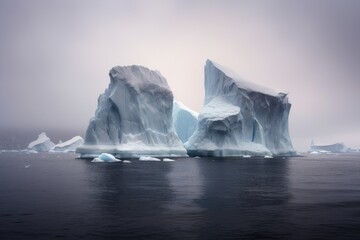 multiple icebergs calving simultaneously