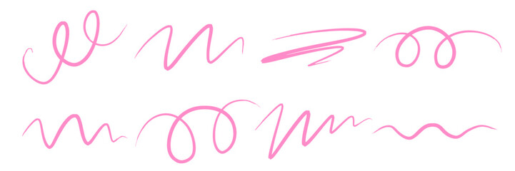 Sketch Line stroke. Hand drawn brush marker line stroke underline. Highlight underline and strike through. Pen line template. Vector illustration isolated on white background.