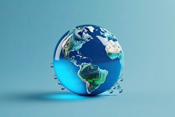 A globe with Hidden message Save the Water, Generative AI