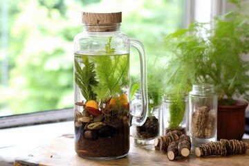 diy water filter with natural materials and plants