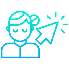 Outline gradient Click Woman icon