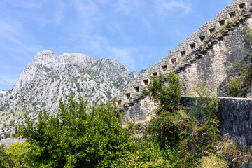 Fototapeta na wymiar Remains of San Giovanni Fortress. Lovćen National Park, Kotor Fjord. Montenegro (Crna Gora).
