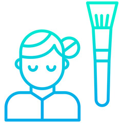 Fototapeta premium Outline gradient Woman user icon