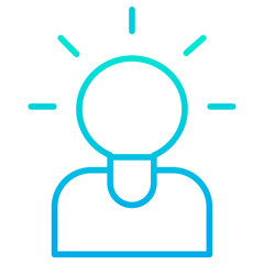 Outline gradient Brainstorming head icon