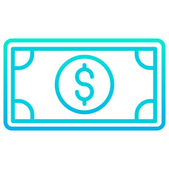 Outline gradient Dollar Money, Cash currency icon