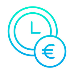 Outline gradient Euro Time, fixed investment icon