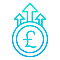 Outline gradient Pound Growth value icon