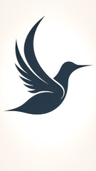 Simple flat bird logo design, generative AI.