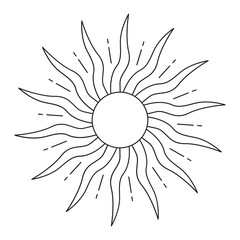 Astrology sun outline illustration