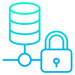 Outline gradient Cloud Data Lock icon