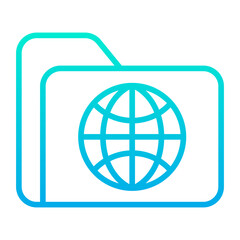 Outline gradient Global Data Folder icon