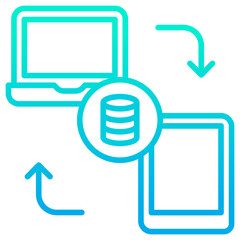 Outline gradient Laptop to Tab sharing icon