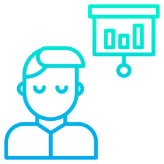 Outline gradient Man Presentation icon