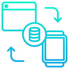 Obraz premium Outline gradient Smartwatch Data Transforming icon