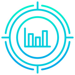 Obraz premium Outline gradient Target Analytics icon