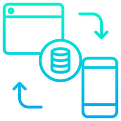 Outline gradient Web Data Transforming icon