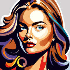 Portrait of a beautiful woman with long hair. 